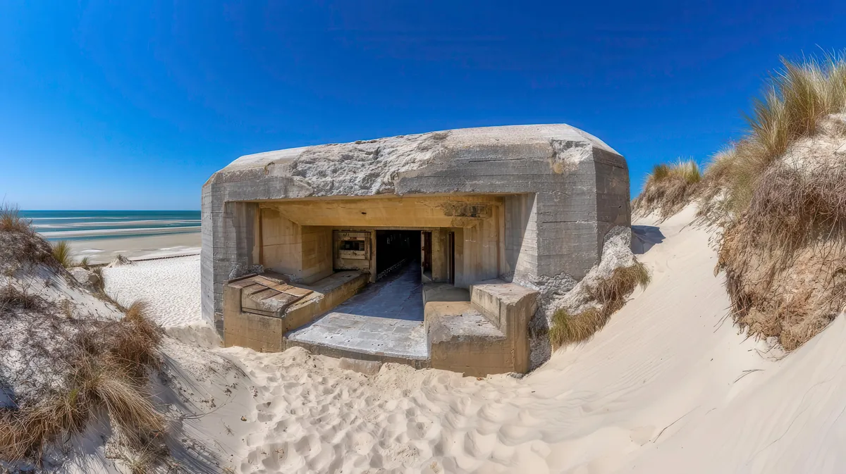 Atlantic Wall bunker on the Normandy coast — static defences that were bypassed on D-Day